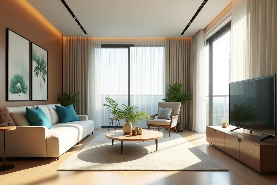 Image of a sparkling clean modern living room