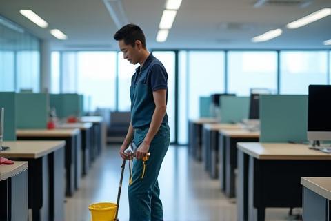 Image representing commercial office cleaning service in an office environment