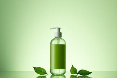 Image representing eco-friendly cleaning product bottle on a clean surface